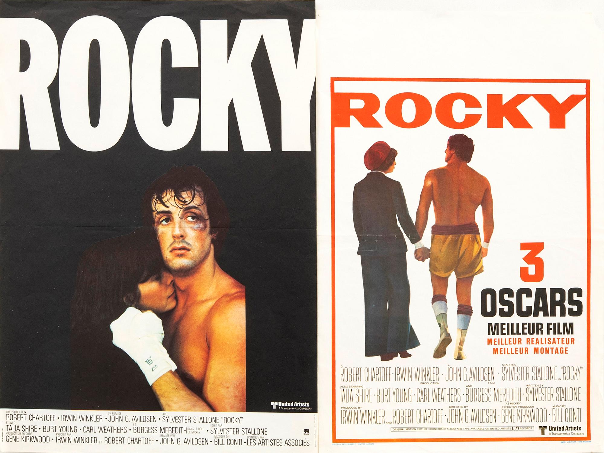 Filmaffischer 2 st Sylvester Stallone "Rocky" 1976 Belgien.