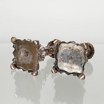 LJUSSTAKAR, ett par, silver, "Barock" Kultakeskus Tavastehus 1966.