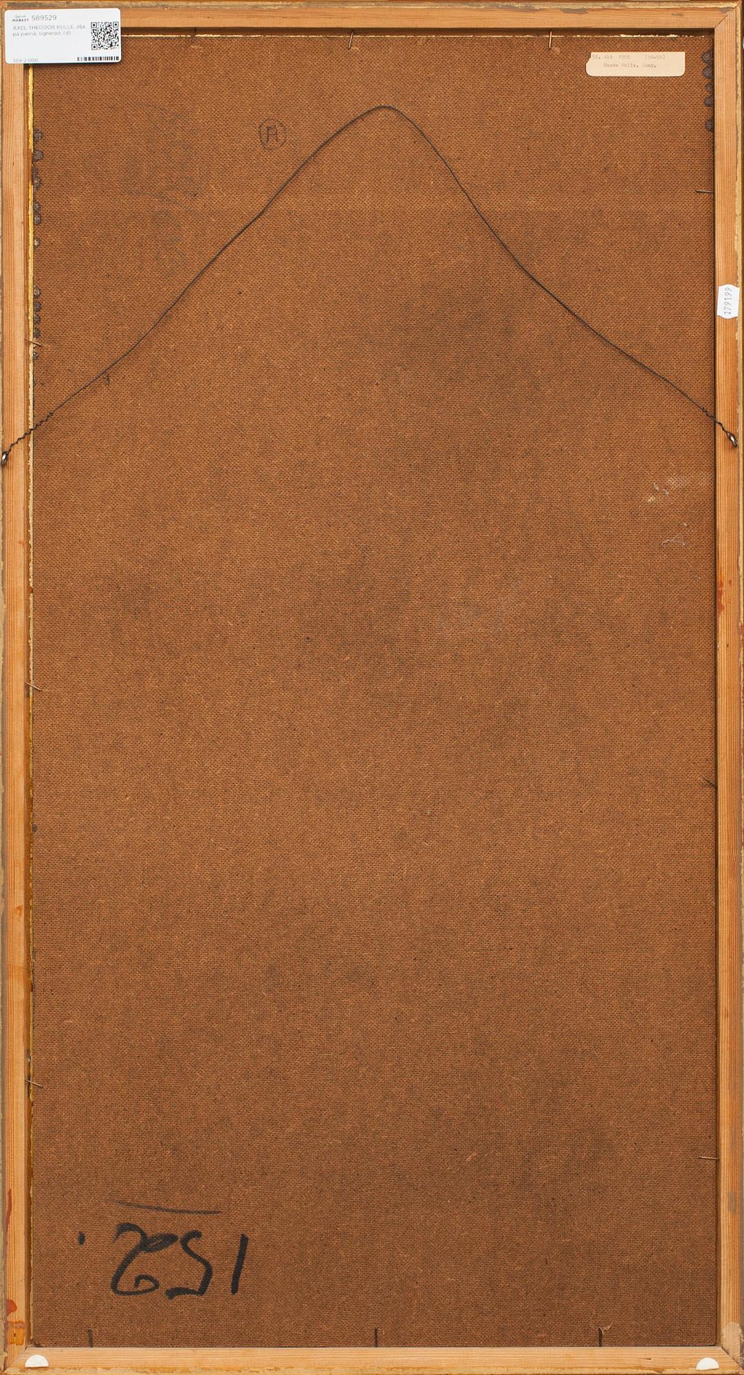 AXEL THEODOR KULLE, olja på pannå, signerad.