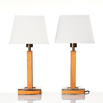 Uno Westerberg, a pair of table lamps, model '15773', Arvid Böhlmarks Lampfabrik, Sweden, 1960s.