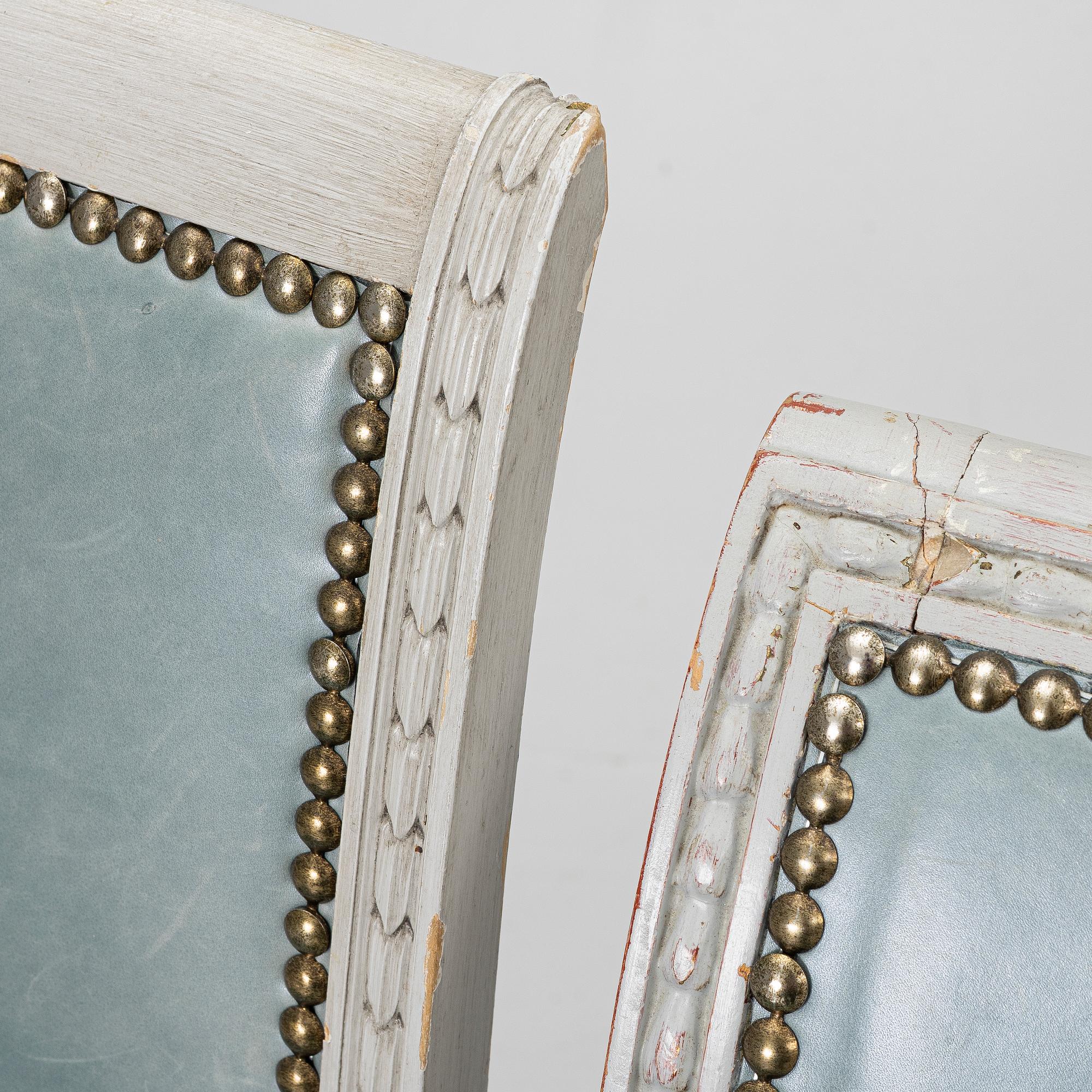 A set of 4 similar, Empire style chairs, second half of the 20th century.