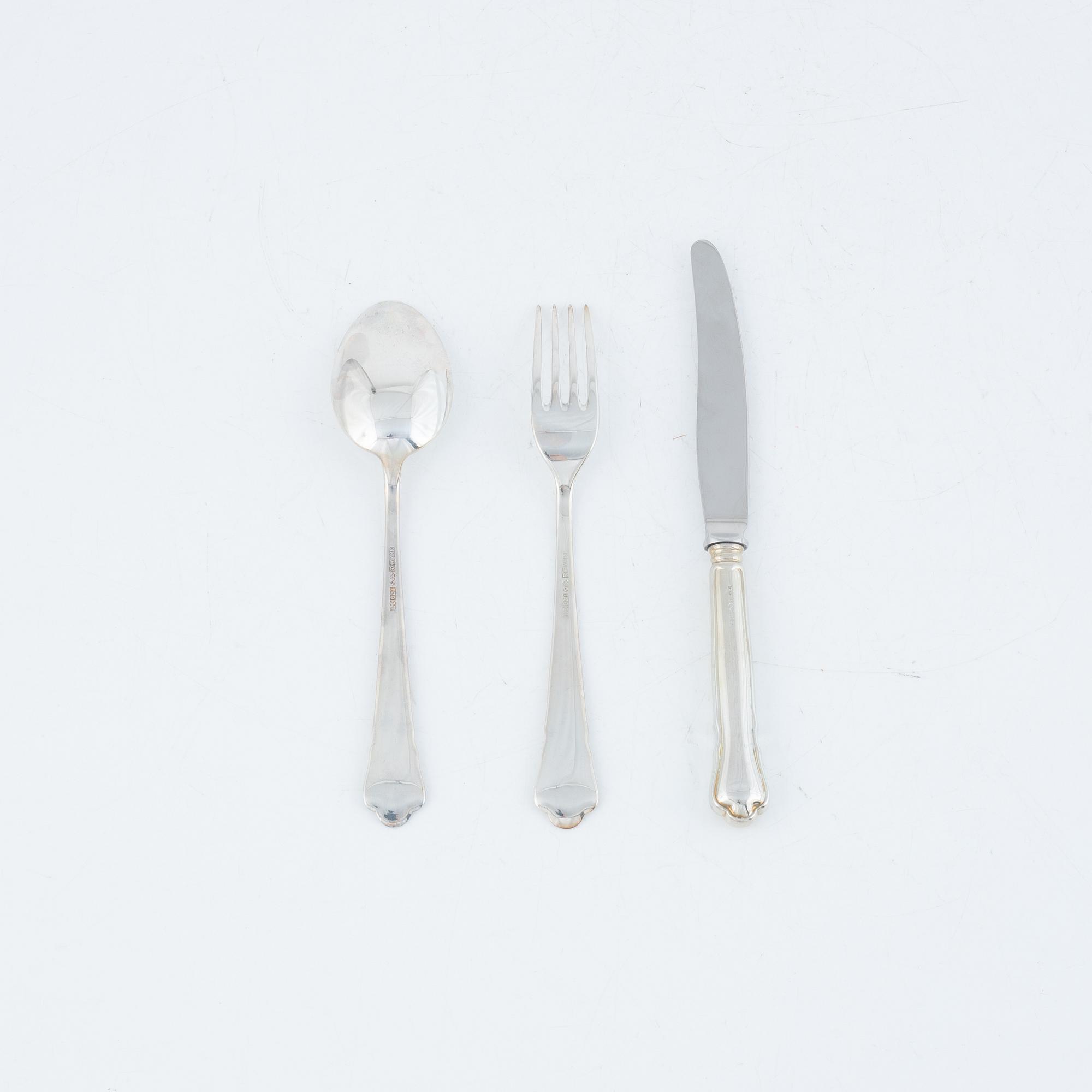 Cutlery set, 30 pieces, silver, "Chippendale", mostly GEWE, Eskilstuna, 2000-2001.