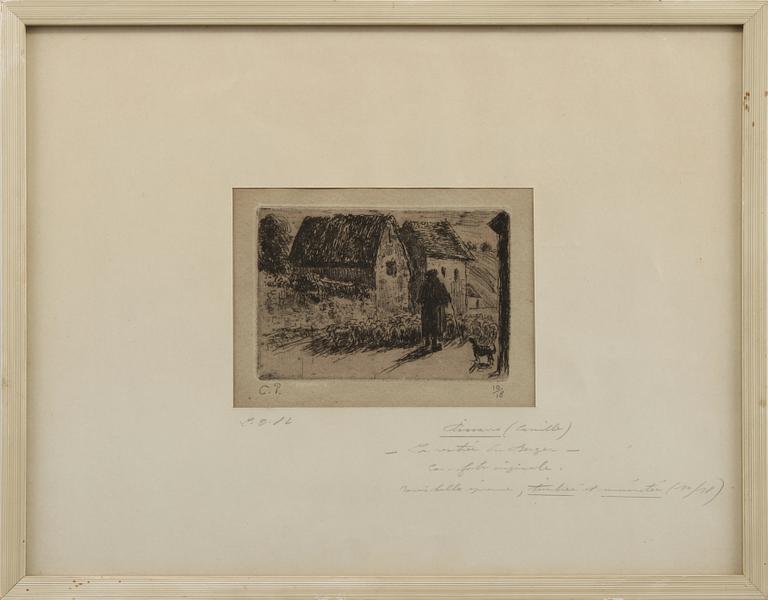 CAMILLE PISSARRO, etsning, 1889, signerad 10/18.