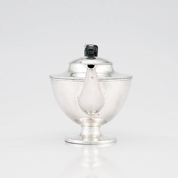 A Swedish 18th Century silver tea-pot, marks of Diedrich Schvart, Karlskrona 1814.