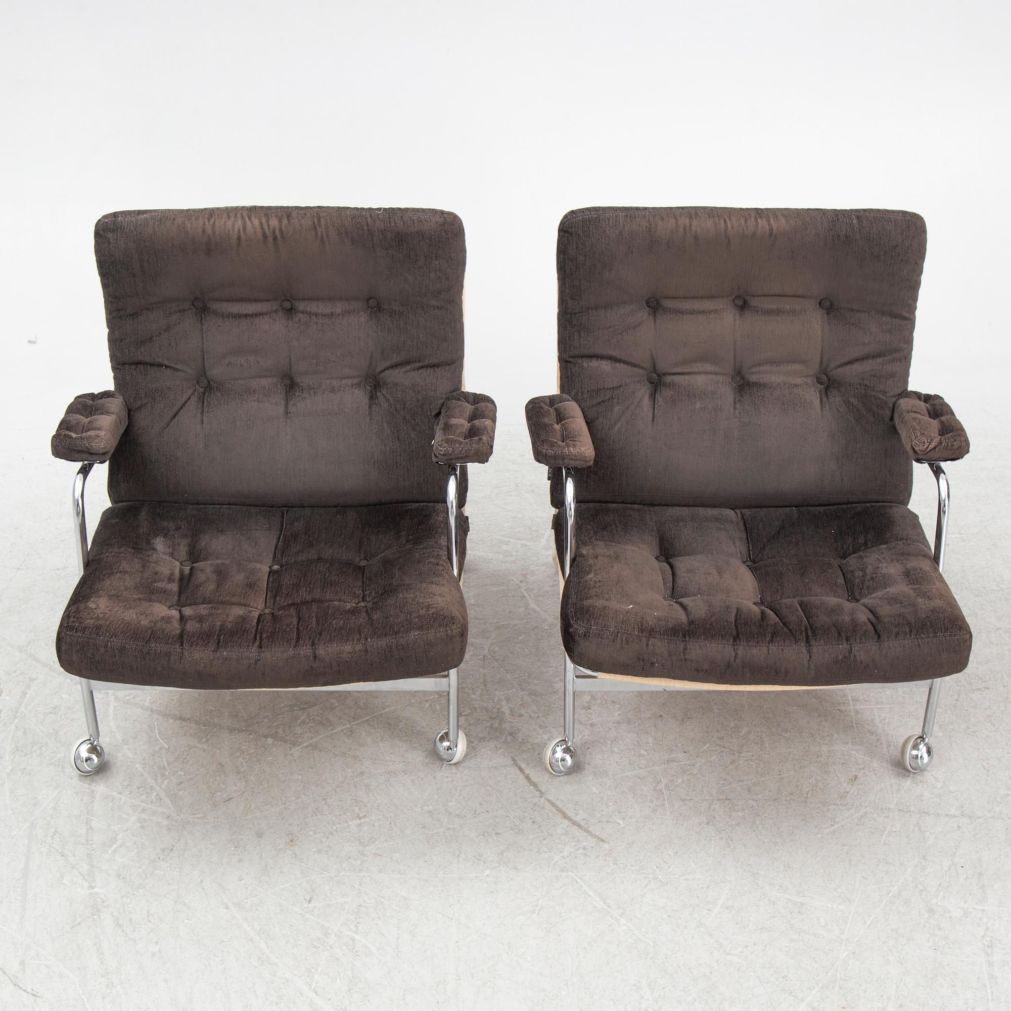 Bruno Mathsson, fåtöljer ett par "Karin", DUX.