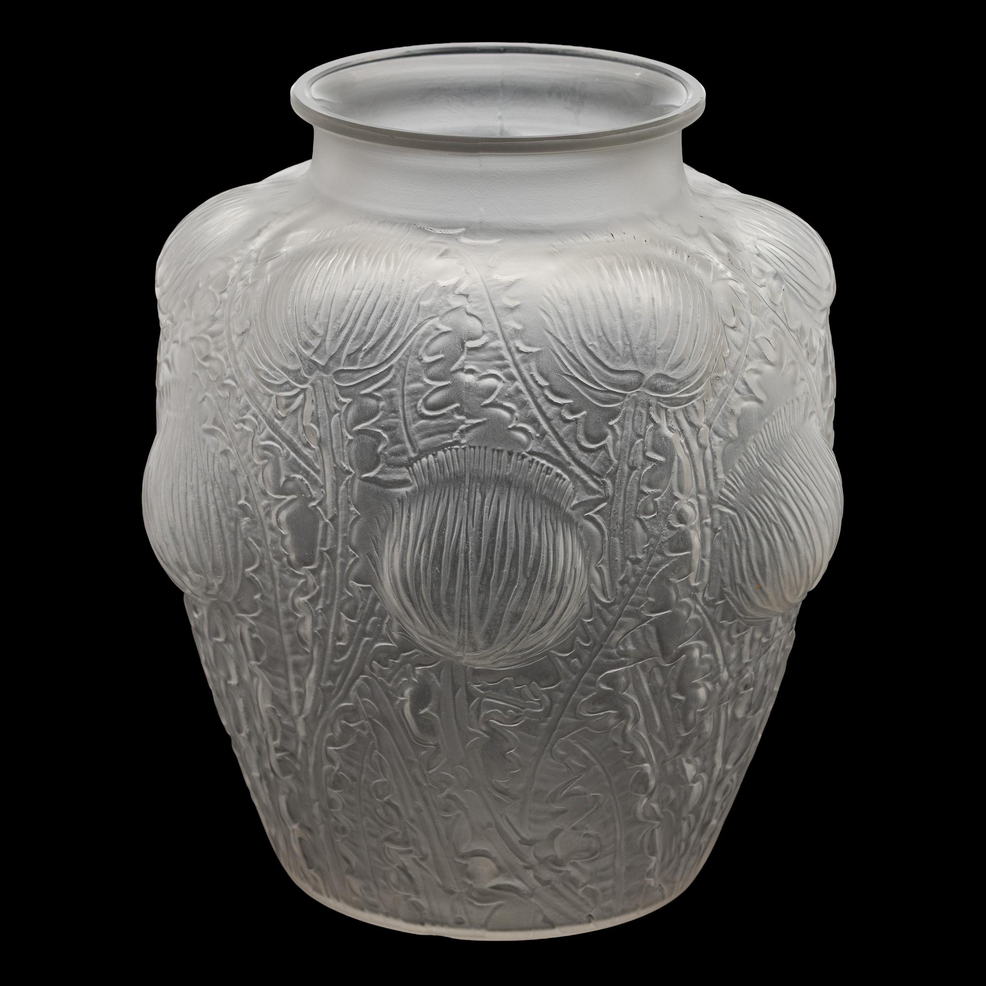 René Lalique, a 'Domrémy' glass vase, 1926.