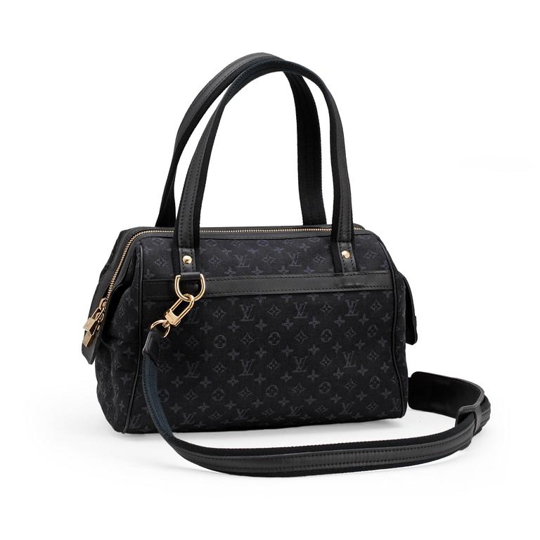 LOUIS VUITTON, a blue monogram canvas bag with shoulder strap.