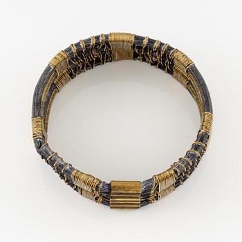 Vivianna Torun Bülow-Hübe, a bracelet, brass and rattan, Stockholm executed in her own workshop late 1940's.