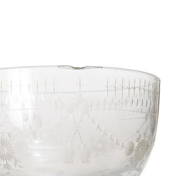 Elis Bergh, A 17 piece glass service, "Flach", by Kosta, first half of 20th century.