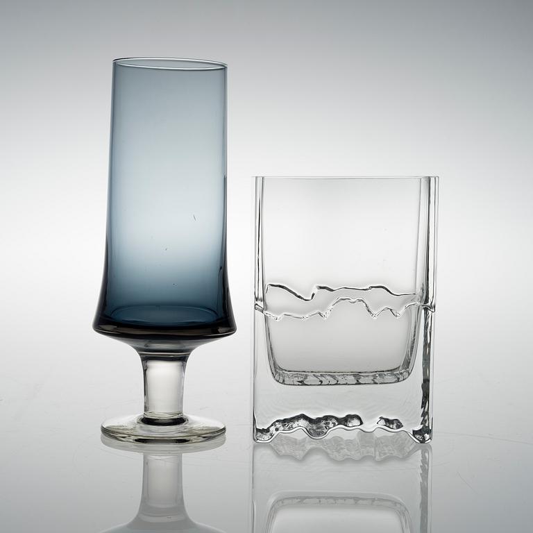 TAPIO WIRKKALA, VASER, 2 st, glas, modell 2727 och "Raito" 2780, signerade.