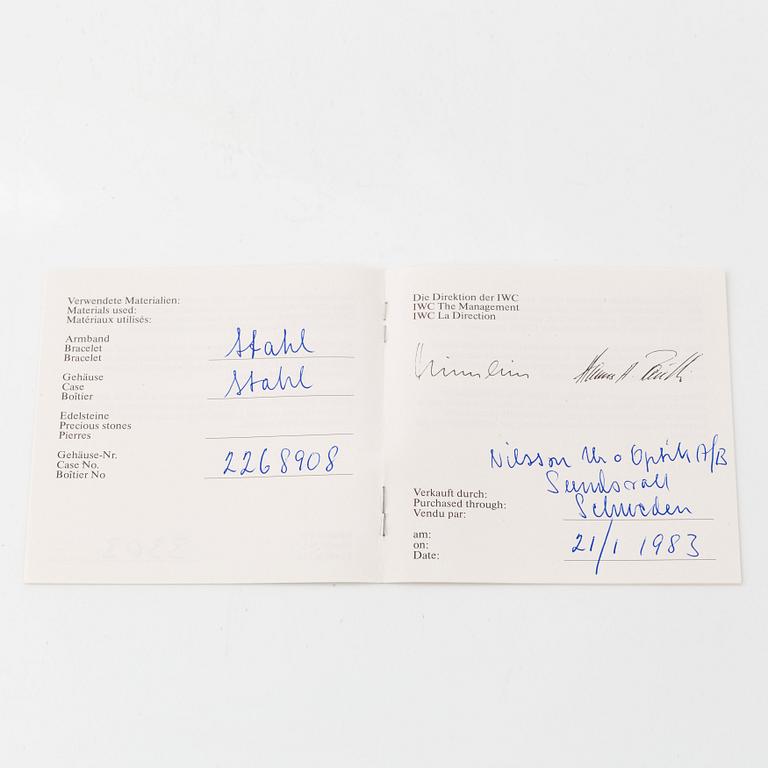 IWC, International Watch Co, Ingenieur, SL, "Jumbo".