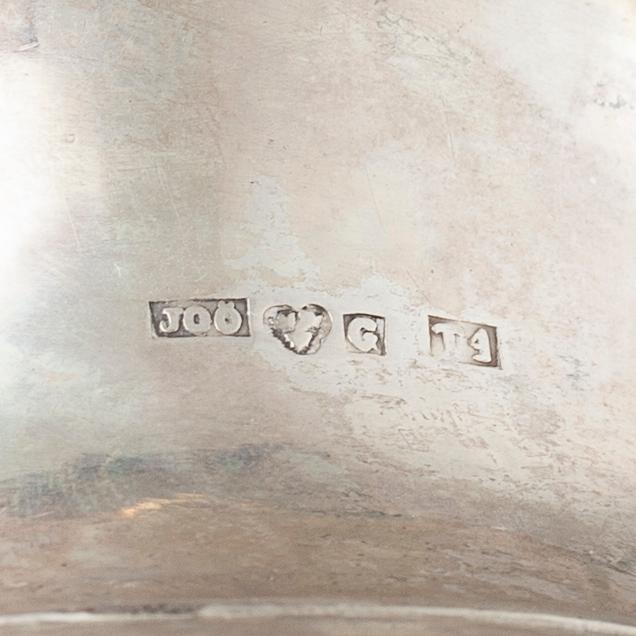 A silver creamer by Johan Olof Östlund, Gävle, in 1849.