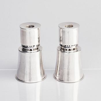 Claës Giertta, a pair of silver candlesticks, Stockholm 1964.