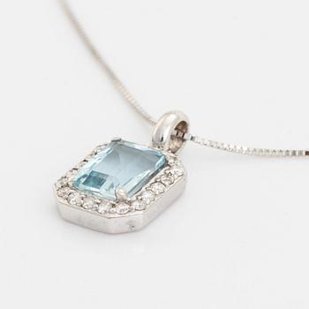 Collier med akvamarin och diamanter.