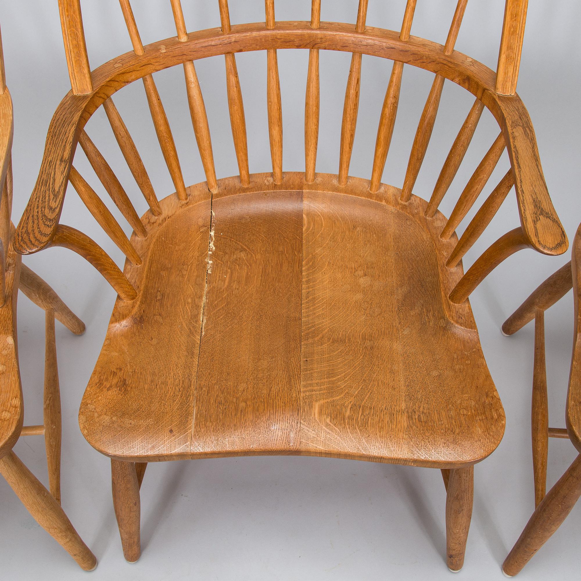 Nojatuoleja, 3 kpl, 1900-luvun loppupuoli.