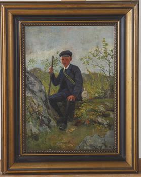 OKÄND KONSTNÄR, olja på duk, sign V.H 97.