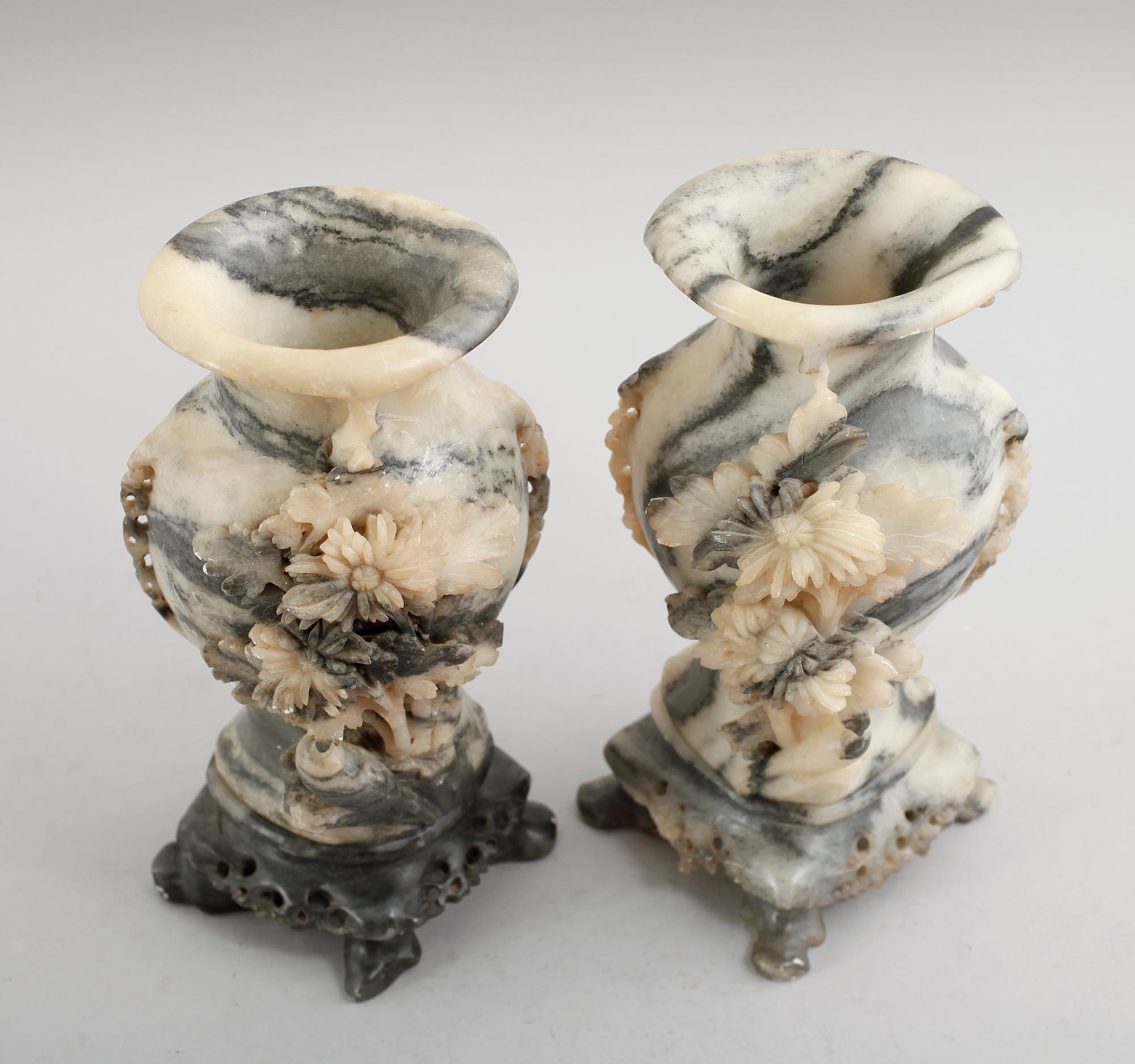 VASER, 1 par, soapstone, Kina, 1800-/1900-tal.