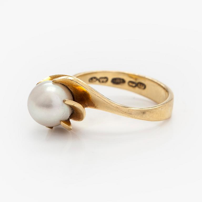 Ring, cultured pearl, 14K gold.