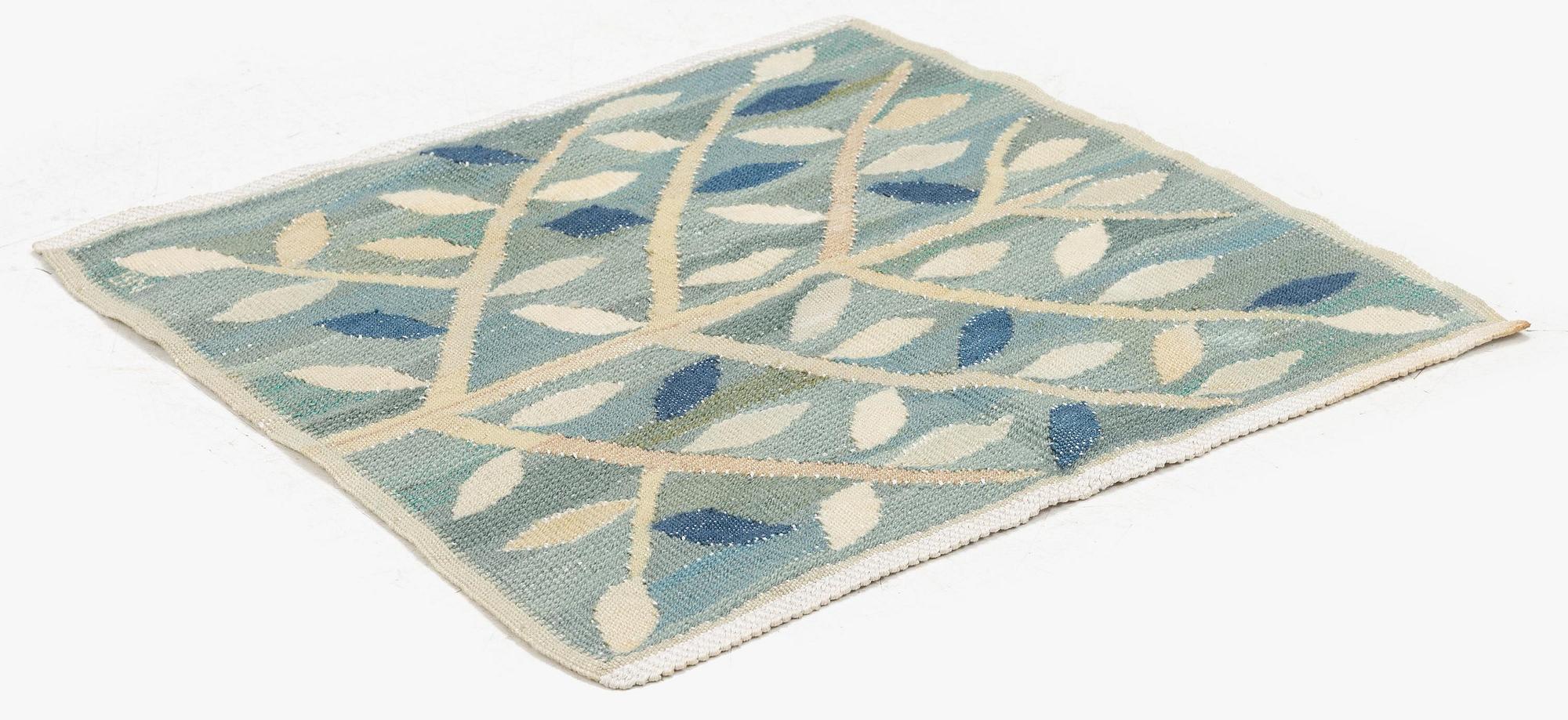 Barbro Nilsson, a textile, 'Grön kvist', tapestry weave, c 44 x 44 cm, signed BN.