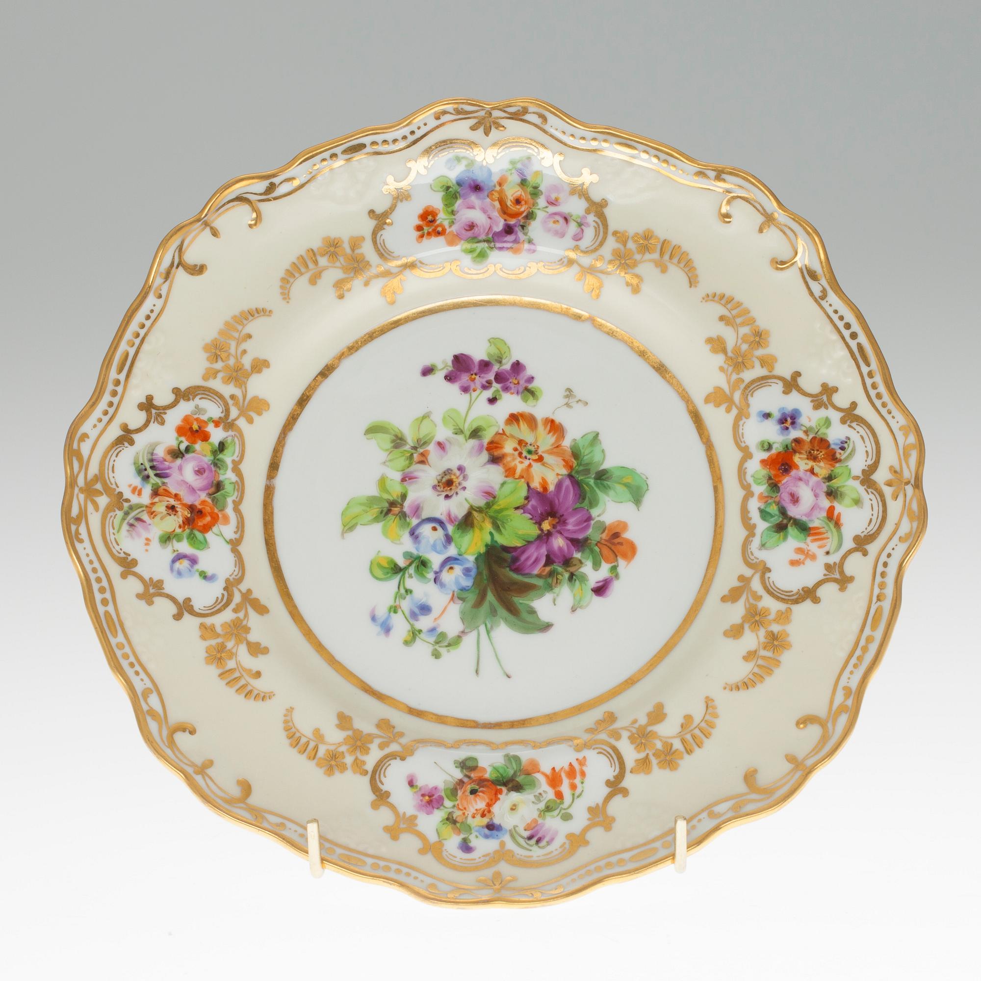 TALLRIK, Ryssland, porslin, Kejserliga porslinsfabriken, Nikolai I.