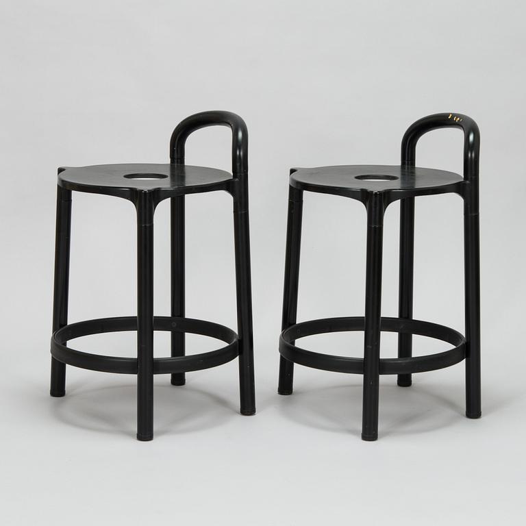 Anna Castelli Ferrieri, A set of four bar stools "Polo" from Kartell, Italy, designed 1979.