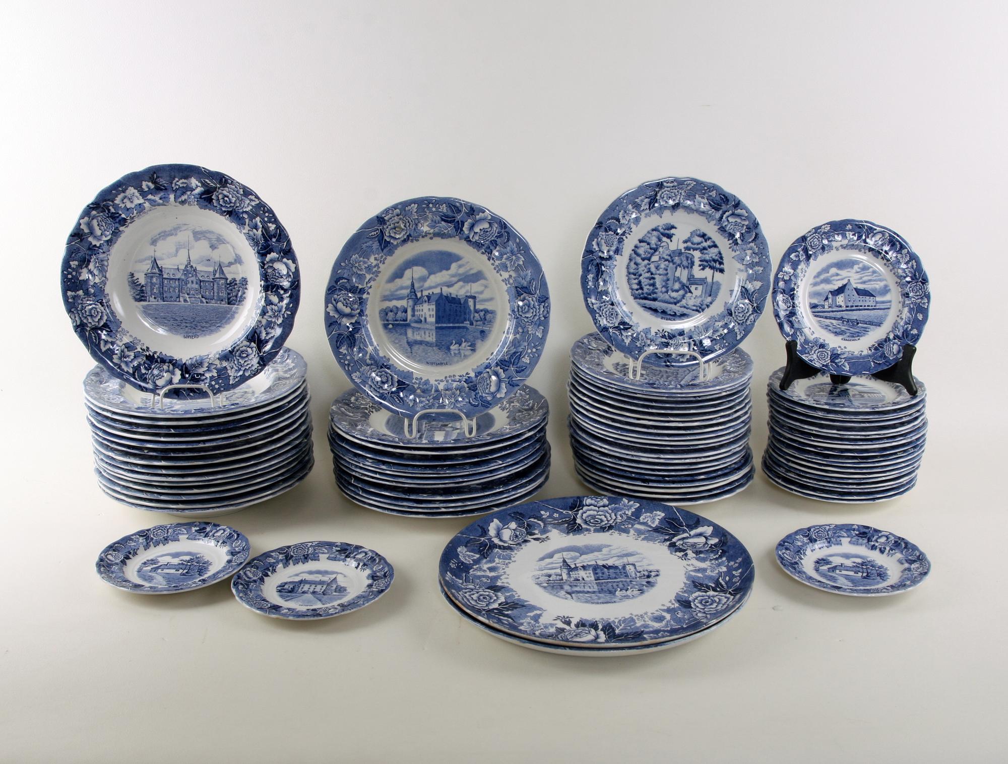 SERVISDELAR, ca 100 delar. Flintgods, "Skåne" Rörstrand.