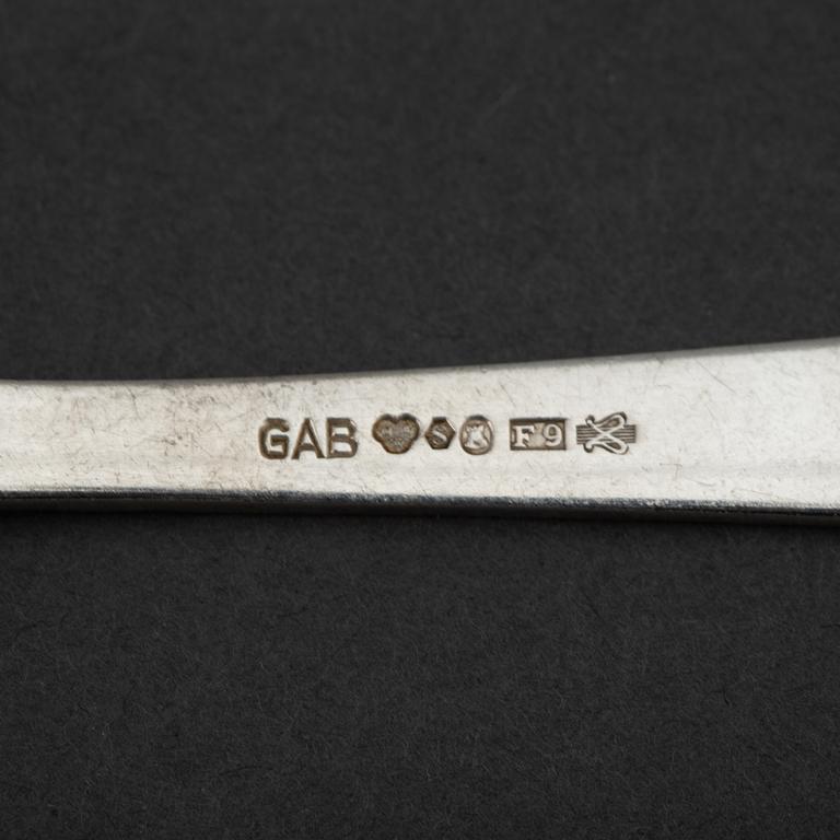 JACOB ÄNGMAN, bestickservis, 36 delar, silver, modell "Rosenholm", GAB, Stockholm 1950-tal.