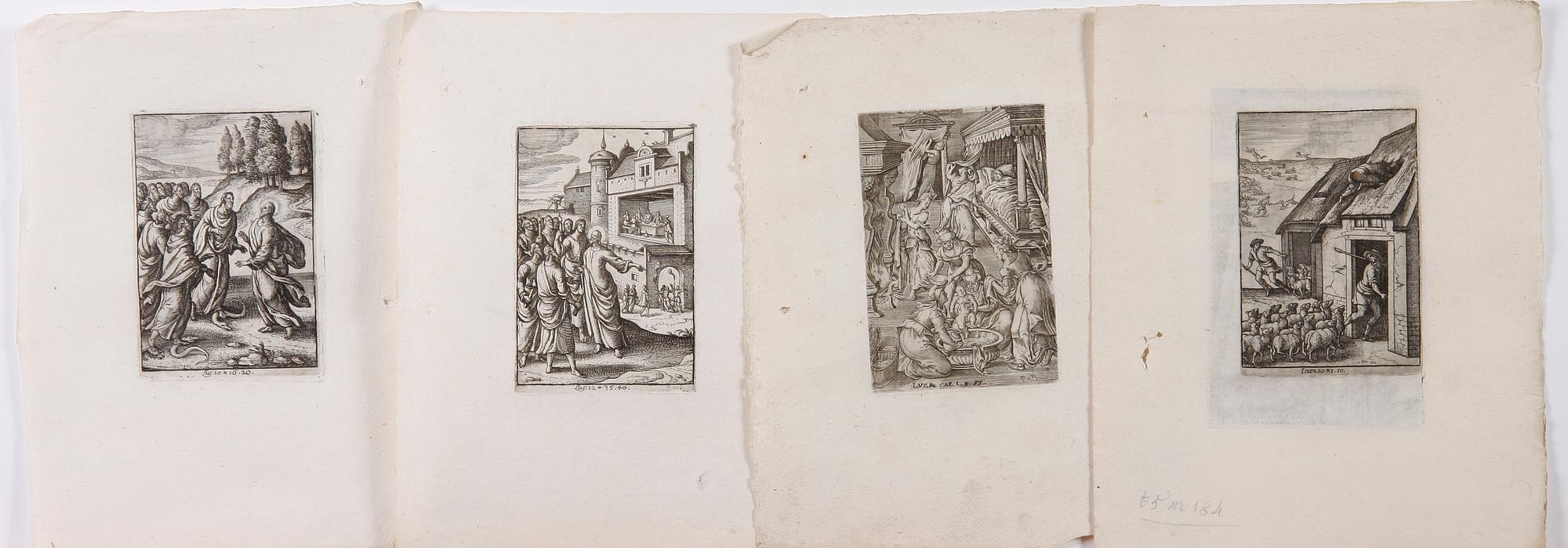 KOPPARSTICK ,33 st, bla efter J. Bourdon, 1700-1800-tal.