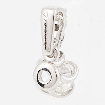 Pendant in 18K white gold with a brilliant-cut diamond accompanied by a GIA dossier.