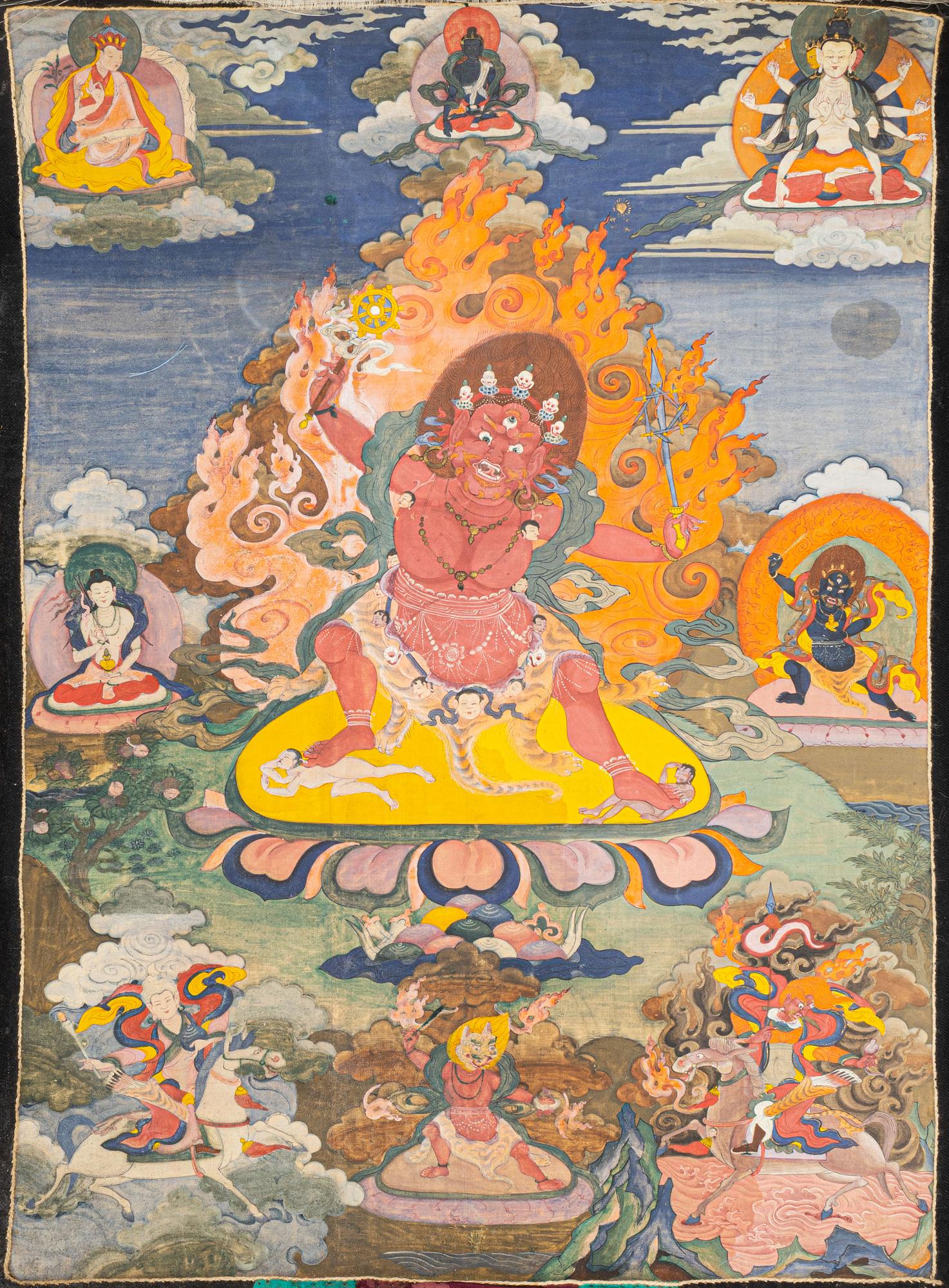 A Tibetan Thangka of Chaturbhuja Mahakala, early 20th century.