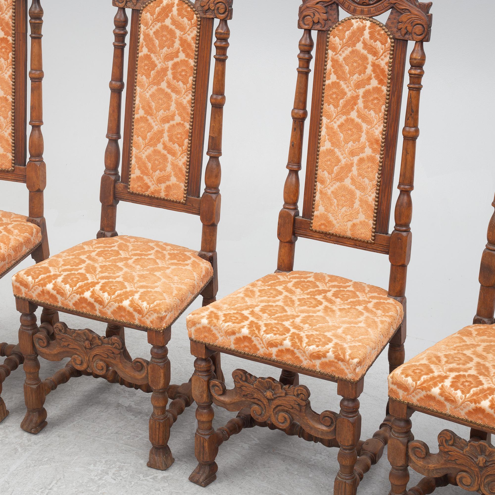 Four Baroque chairs, early 18th century.