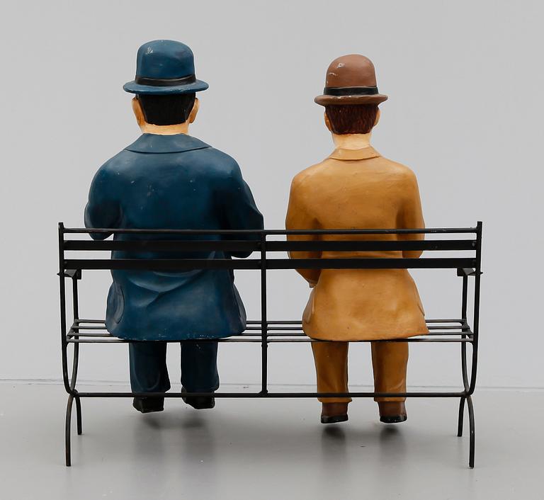 FIGURER, 1 par, papier maché, 1900-/2000-tal, Helan och Halvan.