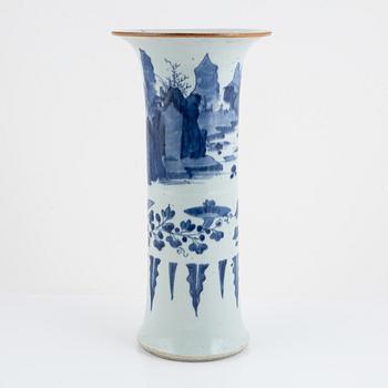 A Chinese blue and white vase, Transition, 17th century.