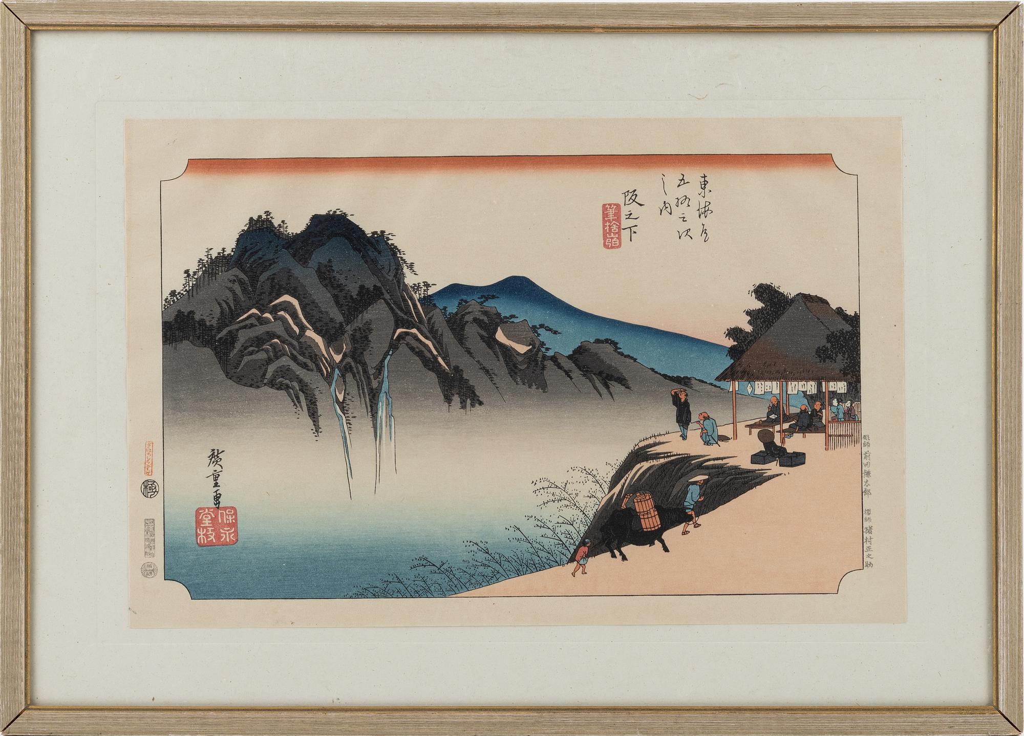Ando Utagawa Hiroshige, efter, färgträsnitt, Japan, 1900-tal.
