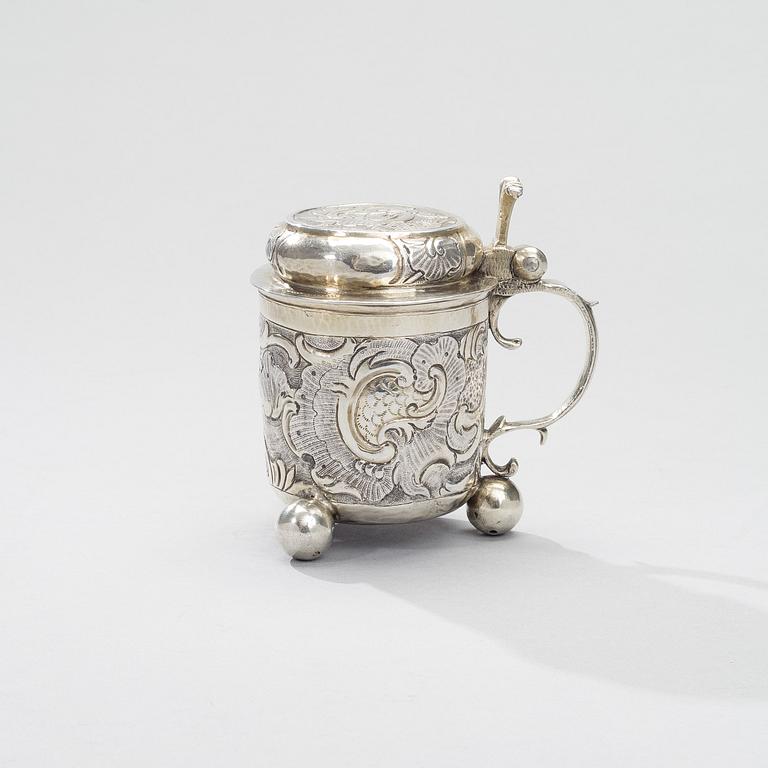 TANKARD, silver and gilt silver, Moscow 1757, Petr Semenov, weight 248 g.