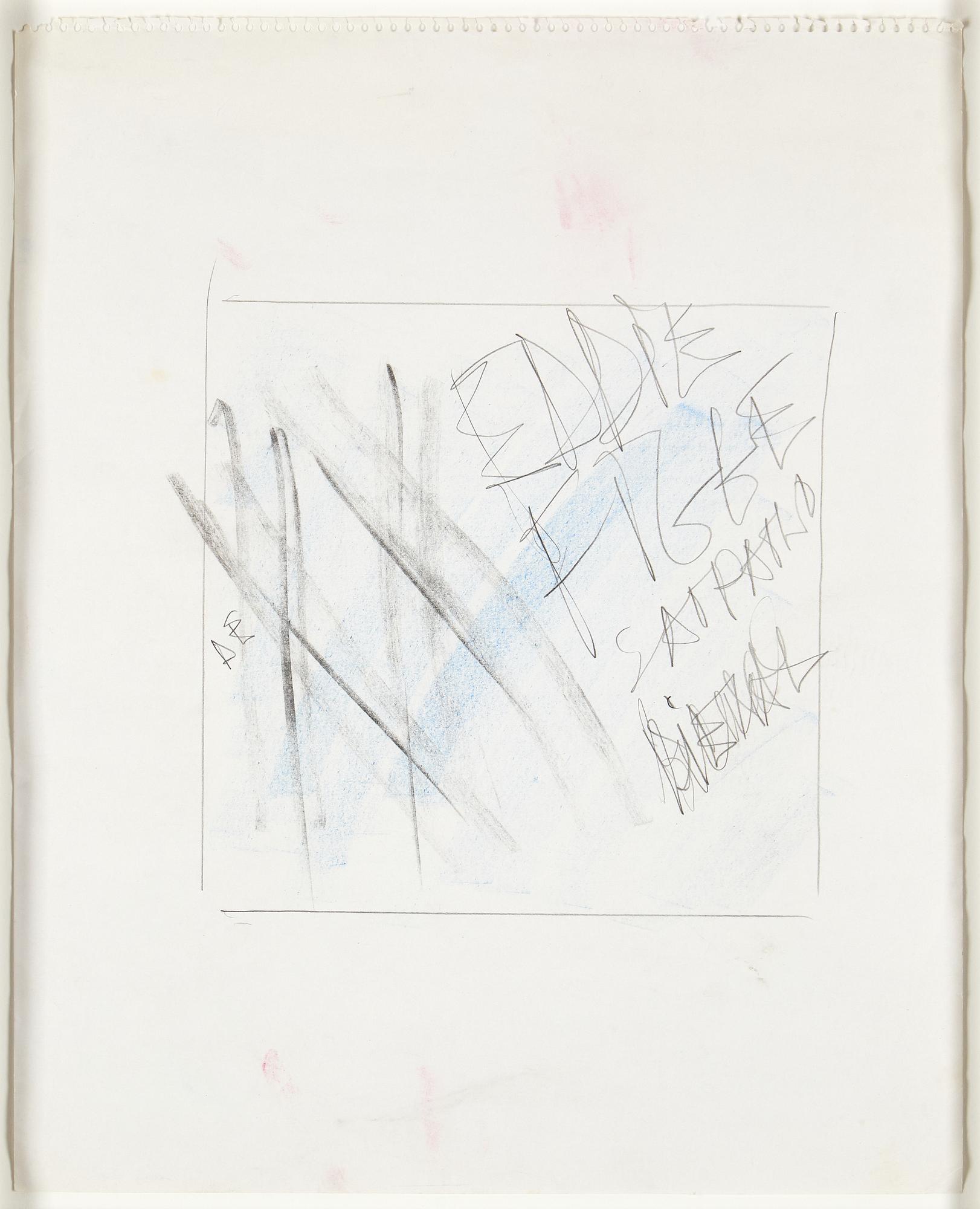 Eddie Figge, blandteknik på papper, signerad, utförd ca. 1989.
