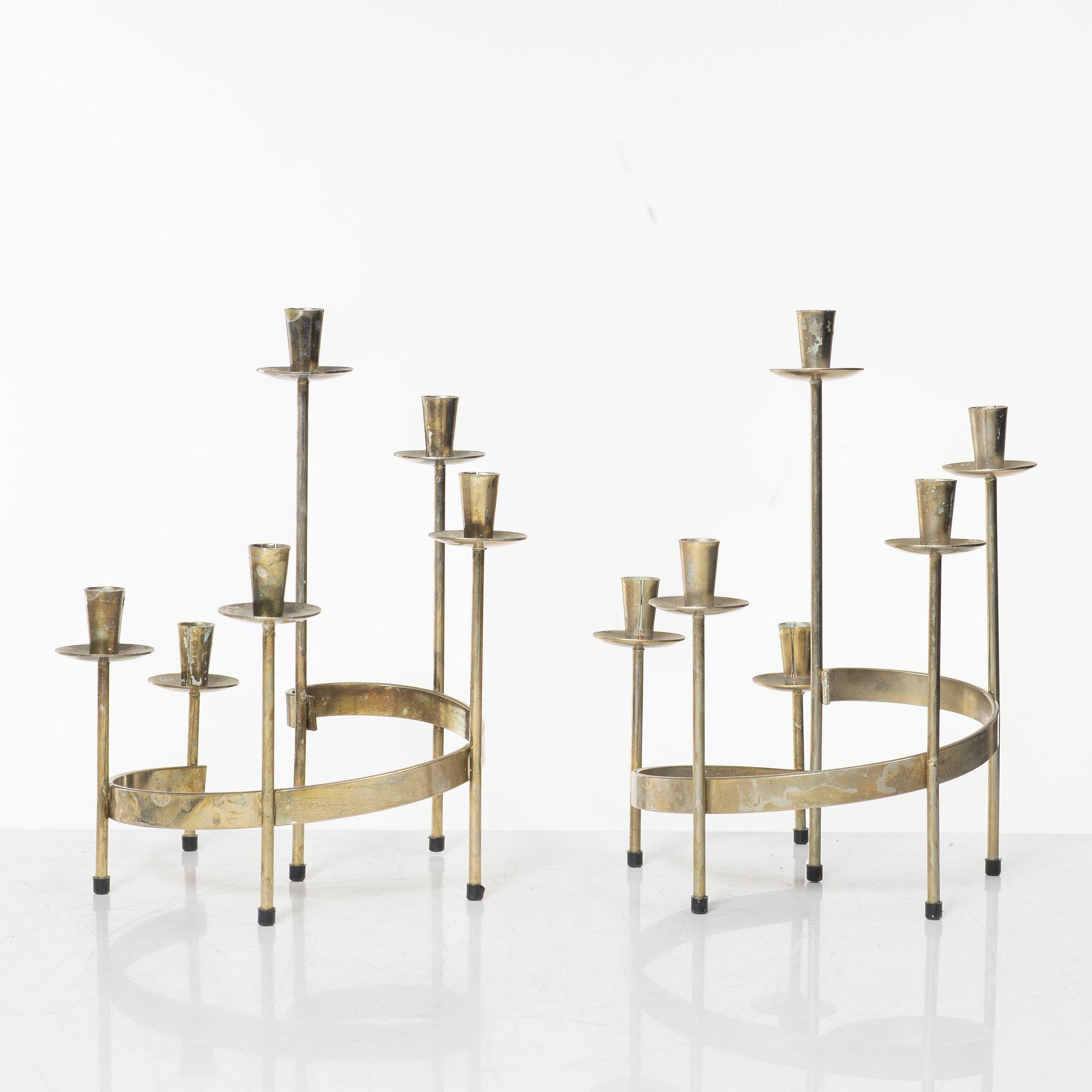 Harry Boström, kandelabrar, 7st, "Spiral", Bo Svensk.