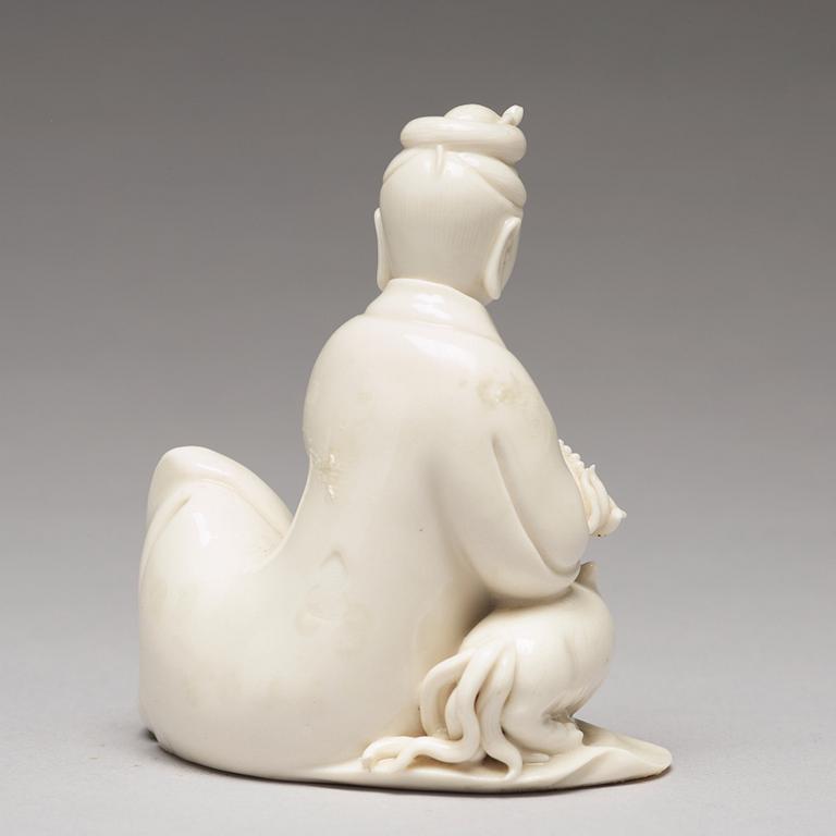 A blanc de chine figure of Guanyin, Qing dynasty, 18th Century.