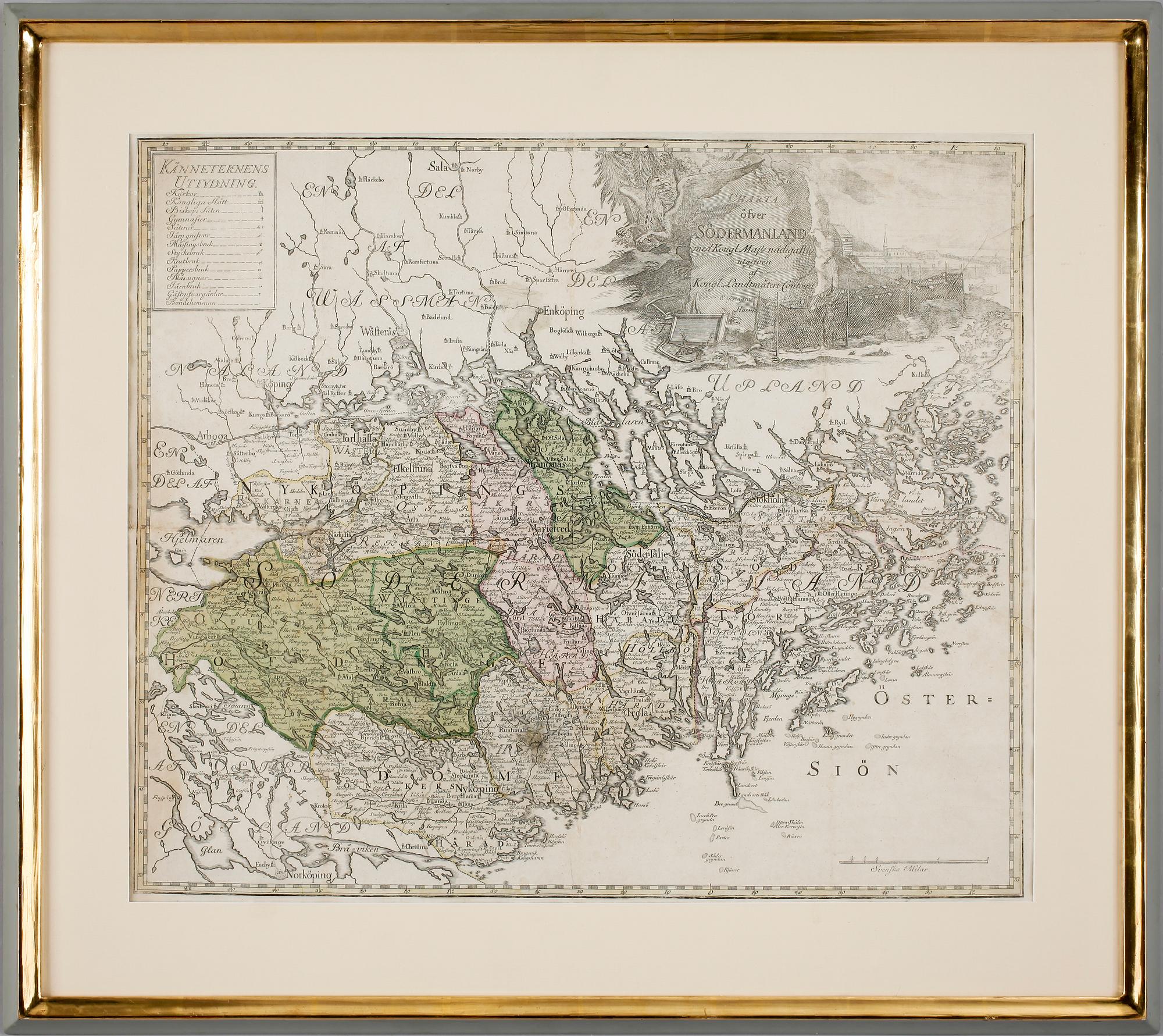 ERIK GERINGIUS Karta, "Charta öfver Södermanland".