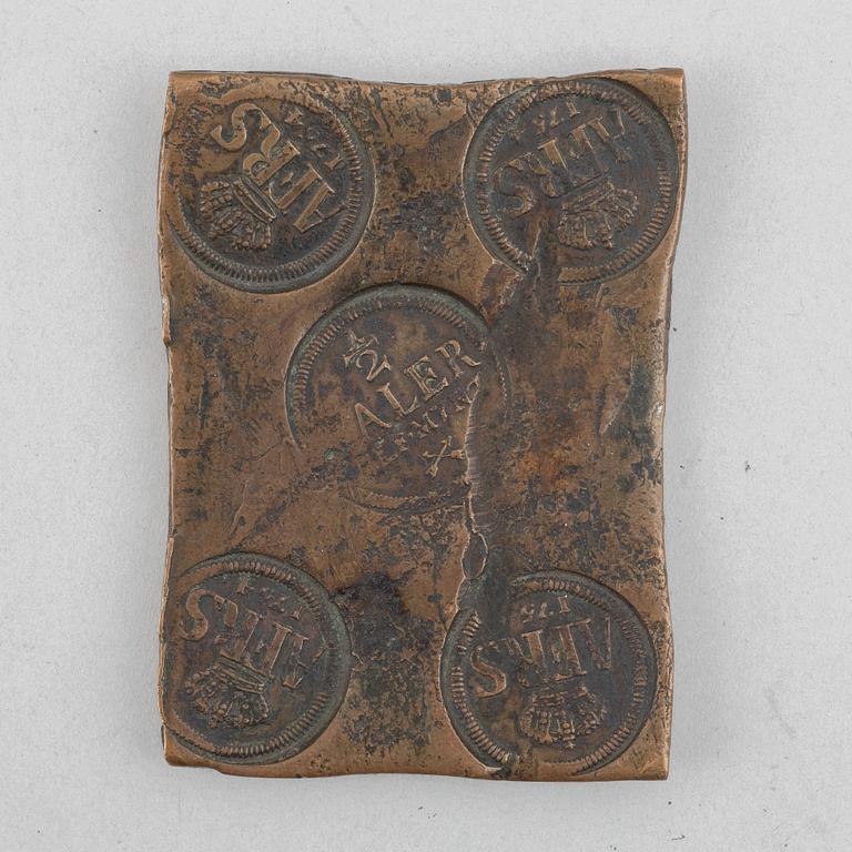 Adolf Fredrik, plate money, 1/2 daler, Avesta, 1754.