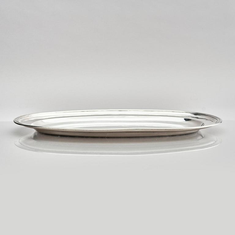 A Lithuanian silver serving dish, mark of Franz Meyer, Vilnius 1860.