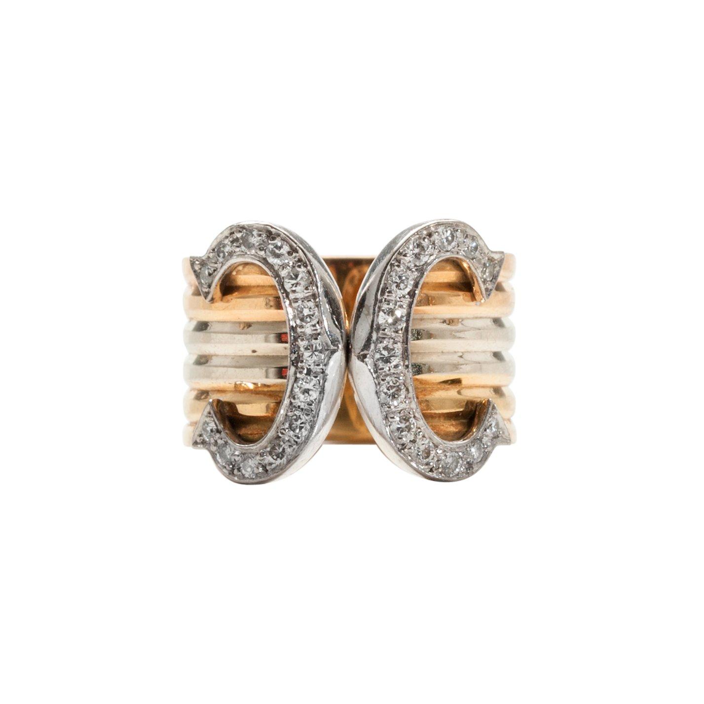 SORMUS, 18K kultaa, Briljanttihiottuja timantteja n. 0.26 ct. Sign. Cartier 162251.51. Koko 16, säädettävä. Paino 6 g.