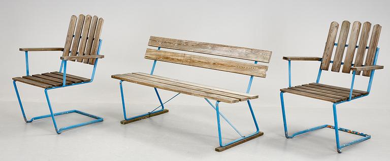 TRÄDGÅRDSMÖBLER, 4 delar, Grythyttan, 1900-talets mitt.