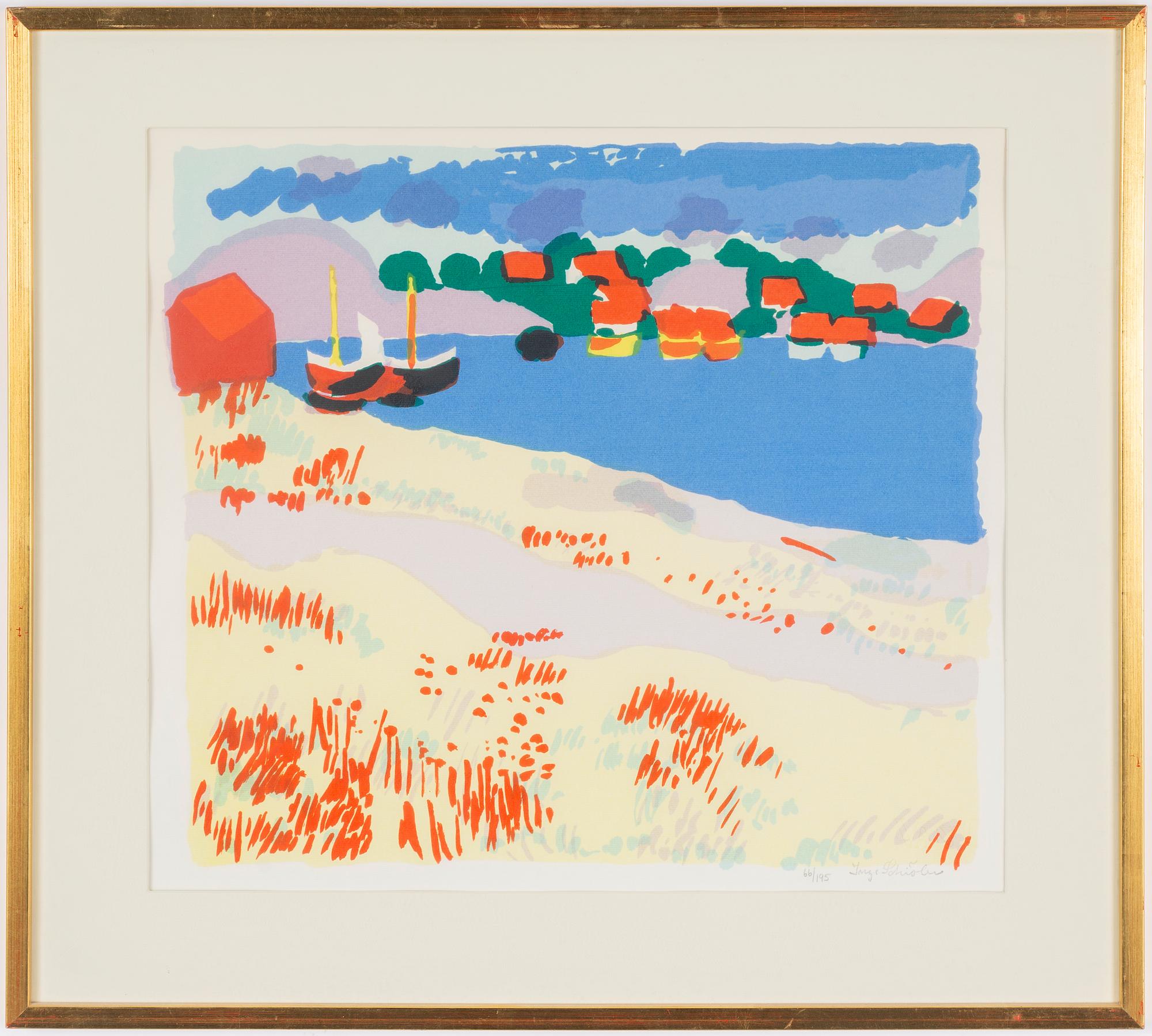 Inge Schiöler, View of a Fishing Village.