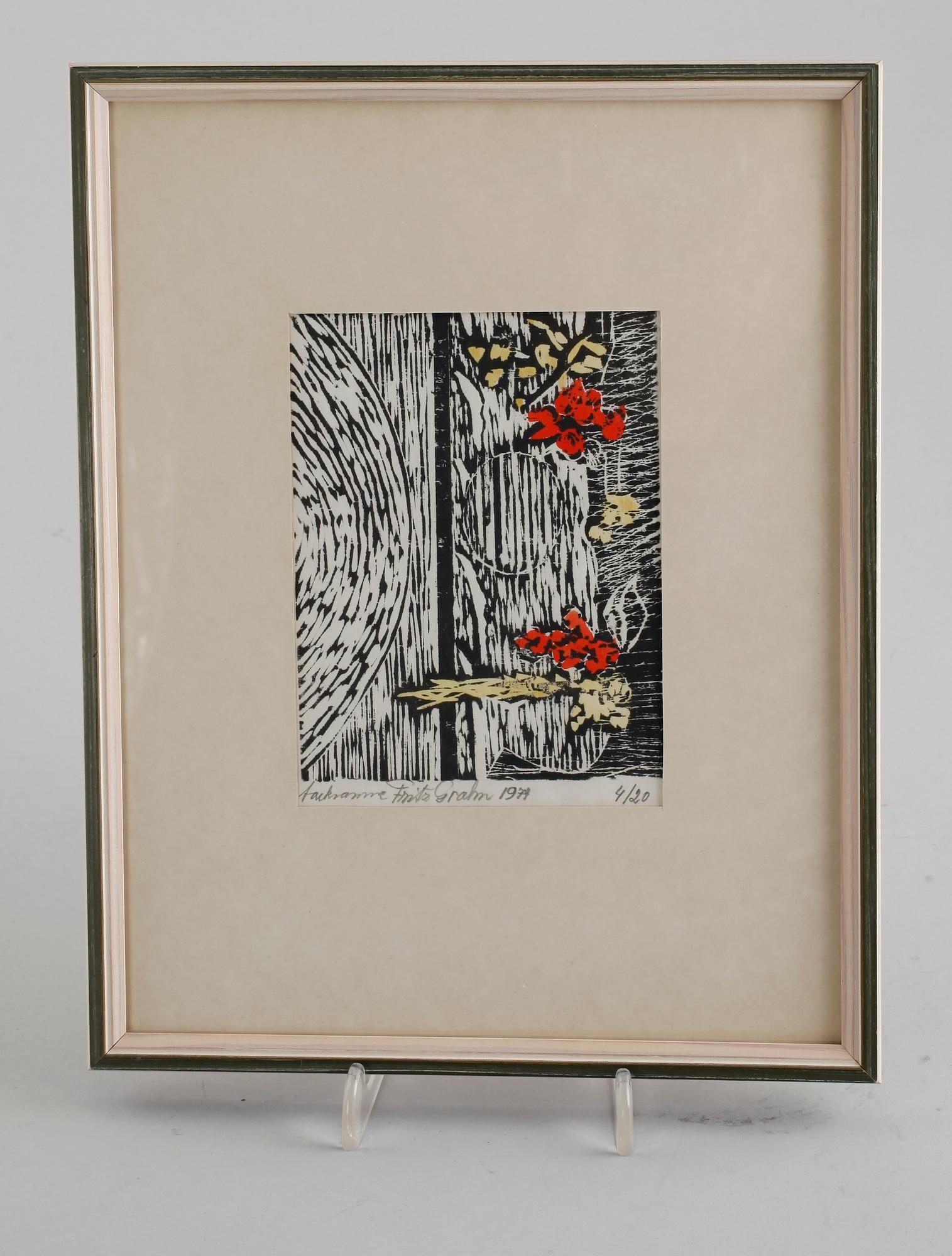 FRITZ GRAHN, 10 st, träsnitt, sign och daterade.