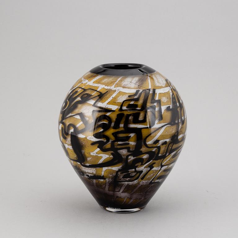 OLLE BROZÉN, a glass vase, limited edition 100, signed, Kosta Boda.