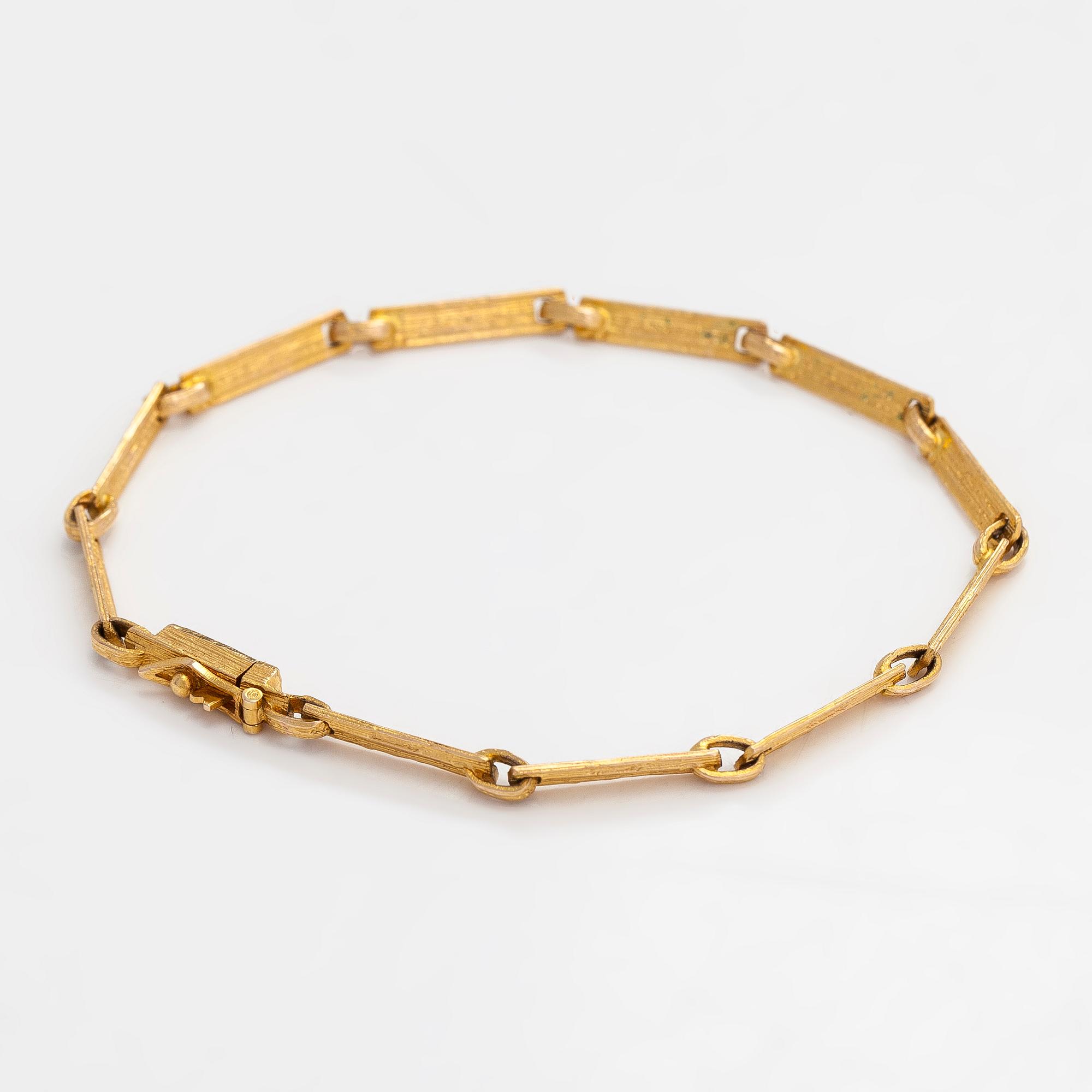 Björn Weckström, a 14K gold bracelet, 'Seita' for Lapponia 1978.