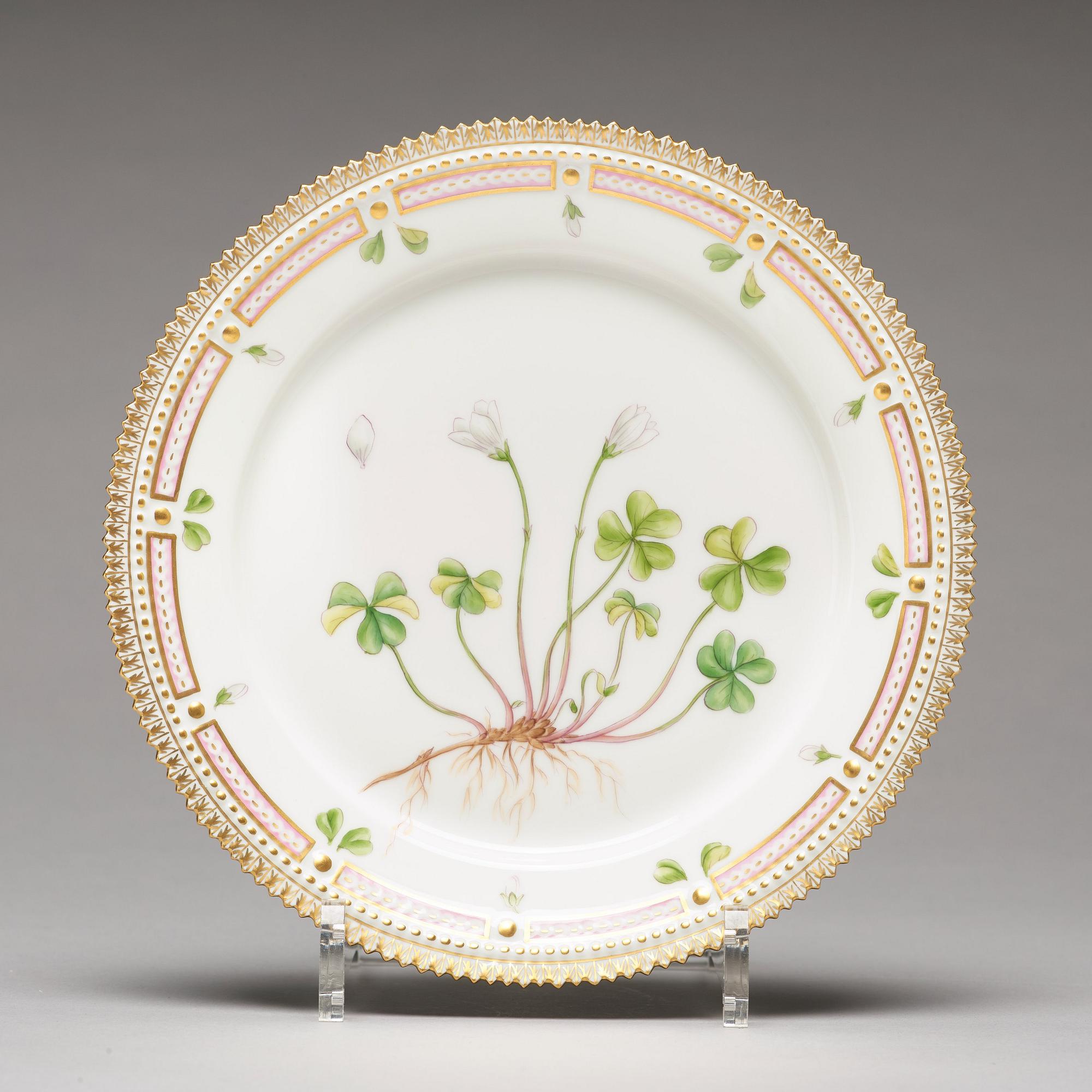 LUNCHTALLRIKAR, 12 stycken (6+6), porslin. "Flora Danica", Royal Copenhagen, Danmark, 1900-tal.