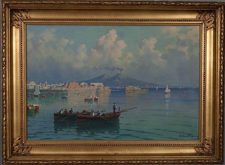 A. NONETTI, öljy kankaalle, sign. 1900-luvun alku.