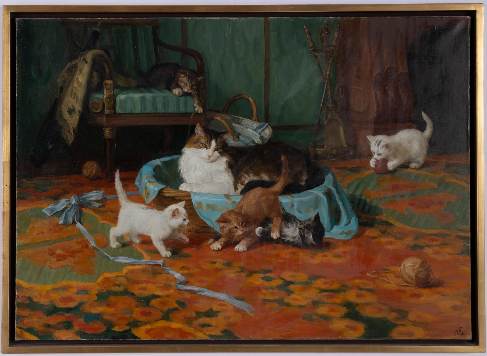 Sviatoslav Novosadiouk, "The cats and a fireplace".